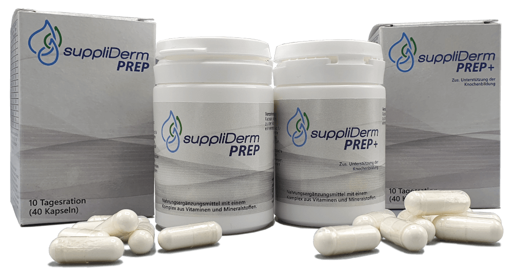 Packung von suppliDerm PREP und PREP+